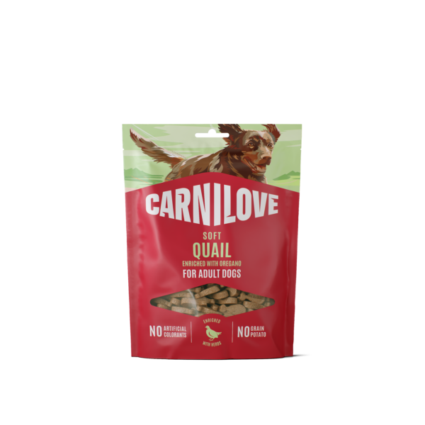 CARNILOVE Dog SOFT Snack Quail enriched with Oregano przepiórka i oregano 200 g
