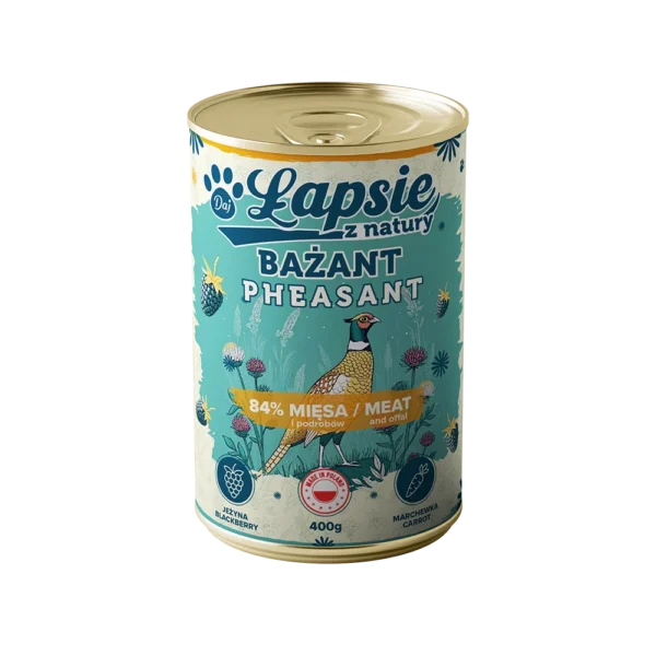 ŁAPSIE MOKRA KARMA BAŻANT Z JEŻYNĄ 400G