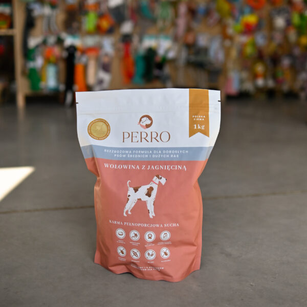 PERRO karma sucha wołowina z jagnięciną – bezzbożowa dla psów średnich i dużych ras 1 kg