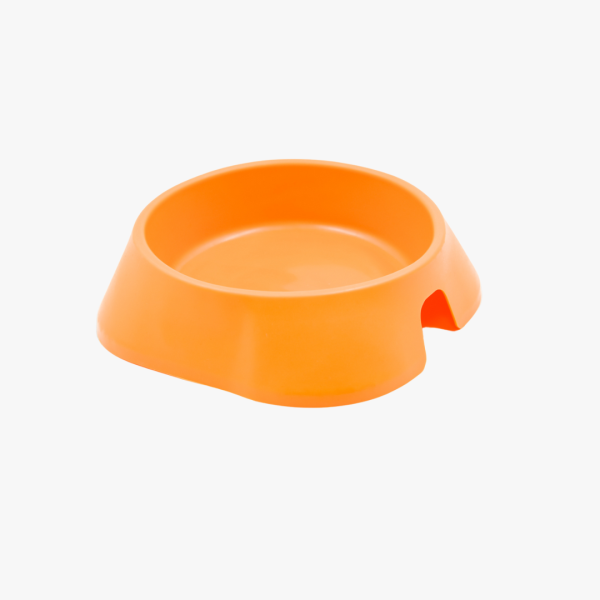 pomarańczowa zaokrąglona miska elastyczna dla psa