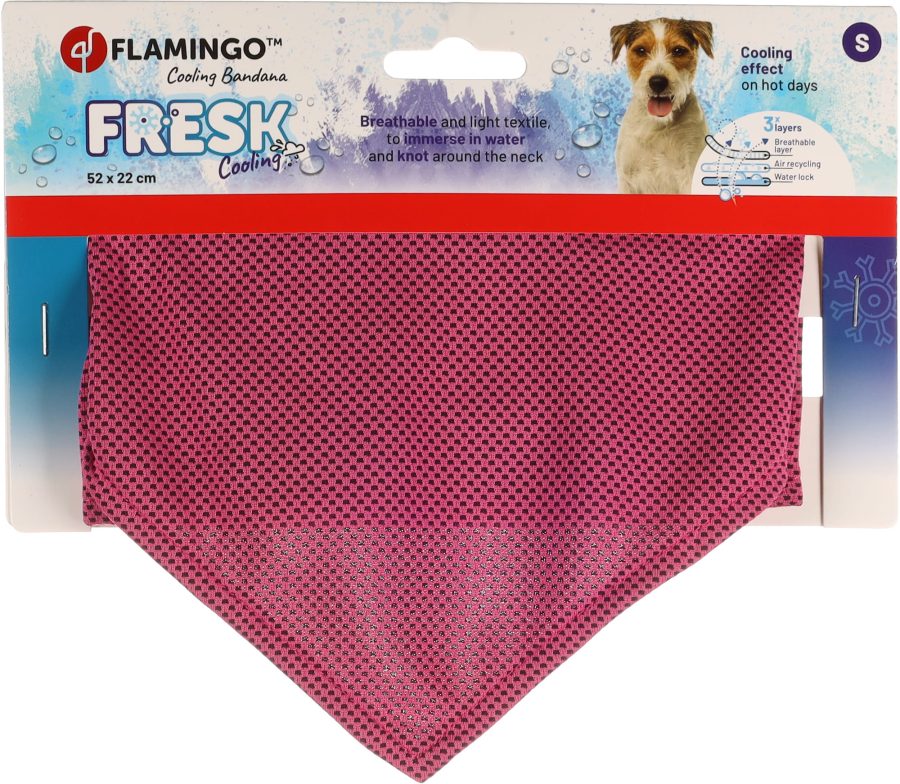 Flamingo Chłodząca bandana dla psa Fresk Inou różówa