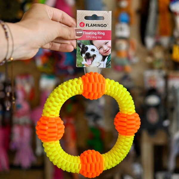 FLAMINGO ZABAWKA DLA PSA DO WODY LIPA RING Z PIŁKAMI