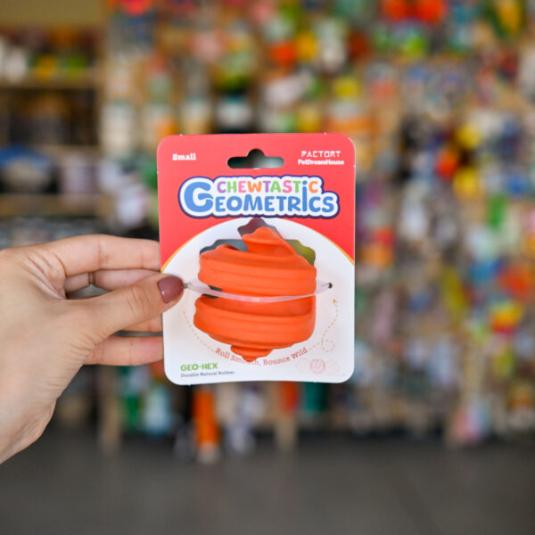 PDH ZABAWKA GUMOWA GEO-HEX POMARAŃCZOWA 6,2 cm
