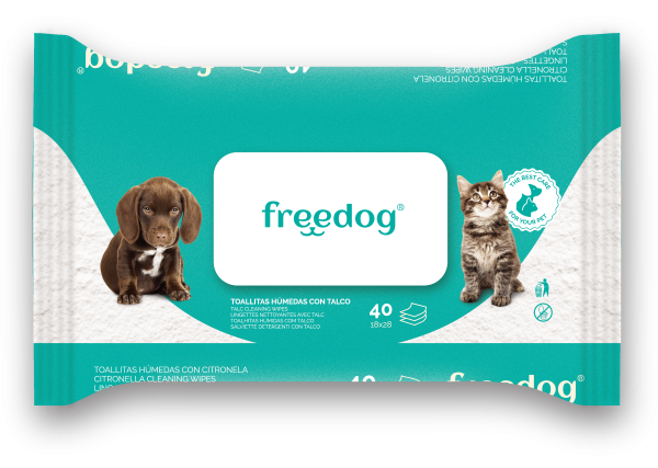 FREEDOG CHUSTECZKI PIELĘGNACYJNE DLA PSA I KOTA Z TALKIEM 40 SZTUK