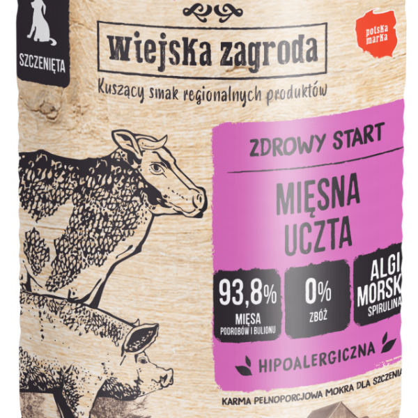 Wiejska Zagroda Mięsna uczta Mokra Karma dla szczeniaka op. 400g