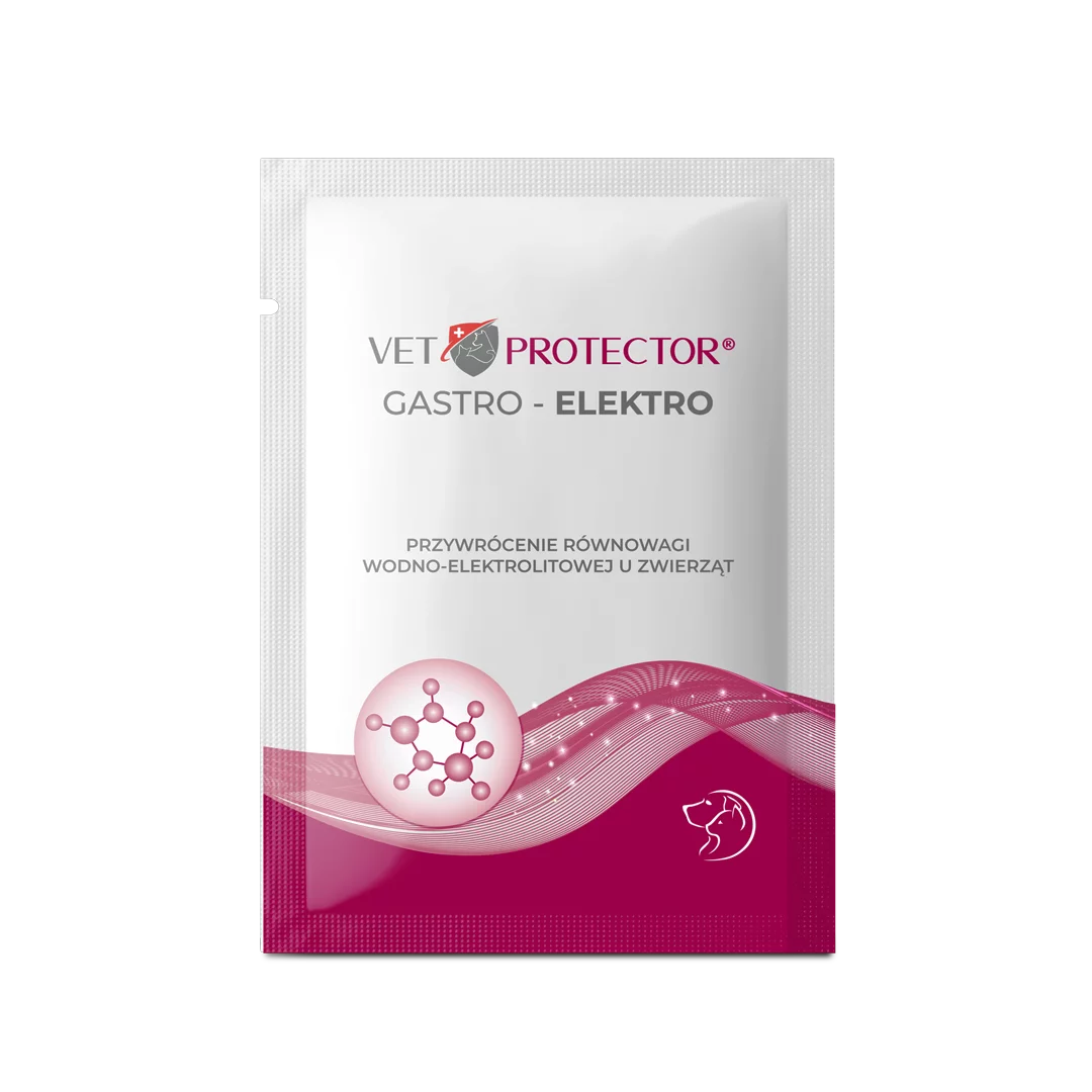 Vet Protector® Gastro – Elektro – preparat stabilizujący równowagę wodno-elektrolitową w proszku 3 g