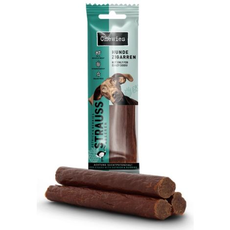 Chewies Hundezigarren Straub & Beeren - struś & owoce 75g