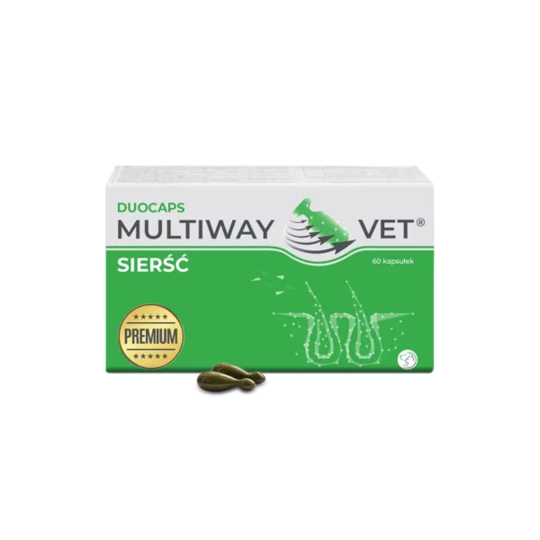 MULTIWAY VET® DUOCAPS SIERŚĆ – KAPSUŁKI TWIST-OFF NA SIERŚĆ I SKÓRĘ DLA PSA I KOTA 60 KAPSUŁEK