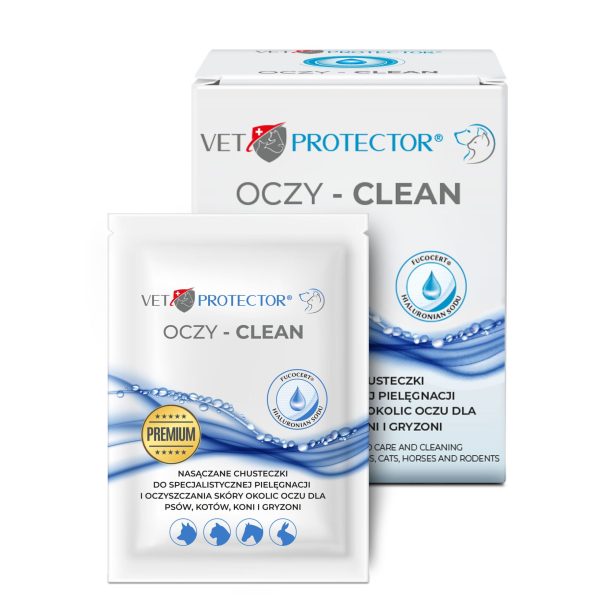 VET PROTECTOR® OCZY – CLEAN – CHUSTECZKI DO OCZYSZCZANIA OCZU DLA PSA I KOTA 20 CHUSTECZEK