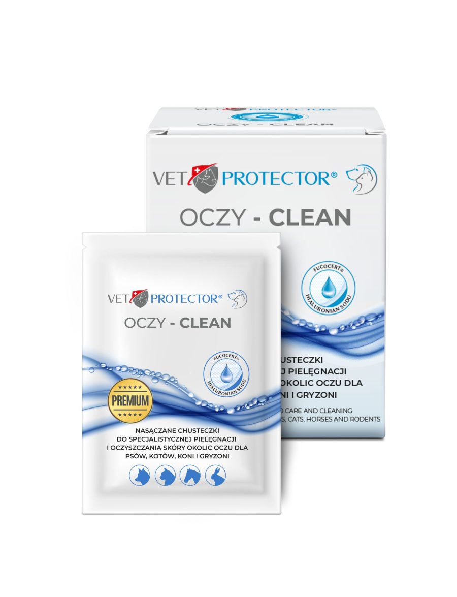 VET PROTECTOR® OCZY – CLEAN – CHUSTECZKI DO OCZYSZCZANIA OCZU DLA PSA I KOTA 20 CHUSTECZEK