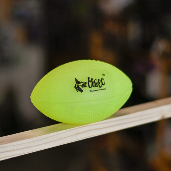 DINGO ZABAWKA VINYL PIŁKA RUGBY 8x14cm FLUORESCENCYJNA