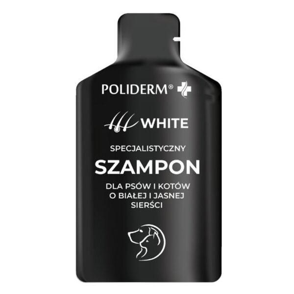 POLIDERM® WHITE 15 ML – SZAMPON DO BIAŁEJ I JASNEJ SIERŚCI DLA PSÓW I KOTÓW