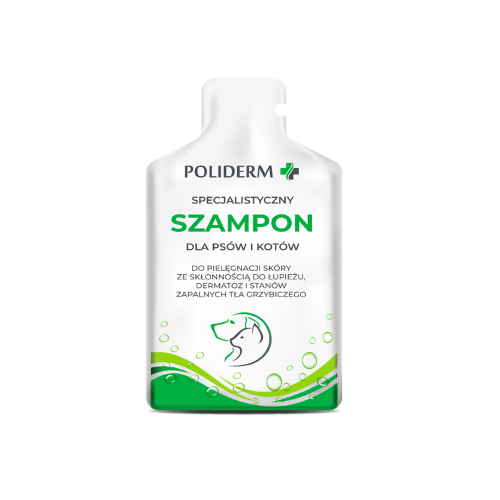 POLIDERM® SZAMPON SASZETKA 15ML – PIELĘGNACJA SIERŚCI DLA PSA I KOTA