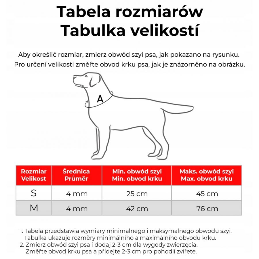 Sznurek dla adresówki z paracordu WAUDOG Smart ID, odblaskowy, czerwony, S (25-45 cm), szerokość 25-45 cm