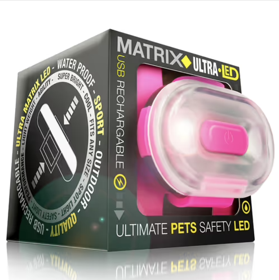 Max&Molly Matrix Ultra LED - lampka dla psa - Różowy