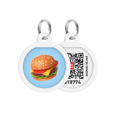 WAUDOG SMART ID METALOWA ZAWIESZKA ADRESÓWKA DLA ZWIERZĄT Z QR-PASZPORTEM Hamburger 25 mm