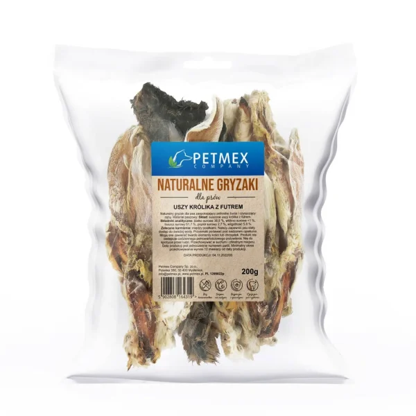 PETMEX ucho królika z futrem 500 g