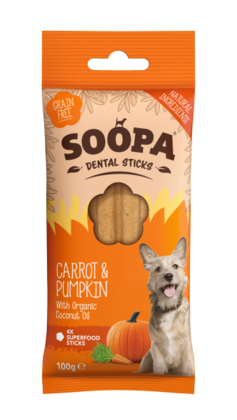 SOOPA Dental Stick dla psa – Marchewka i Dynia (100g)