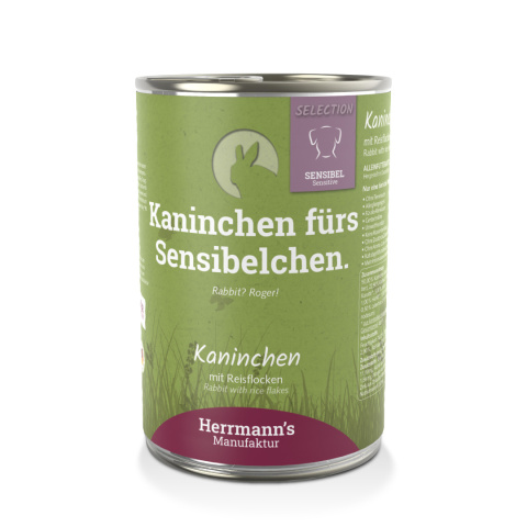 HERRMANN'S Selection Sensitive Dog Kaninchen - królik (400g) - karma mokra