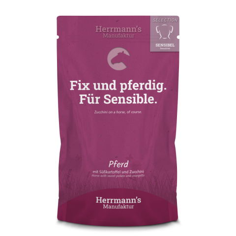 HERRMANN'S Selection Sensitive Dog Pferd - konina z cukinią i batatami - (150 g) karma mokra