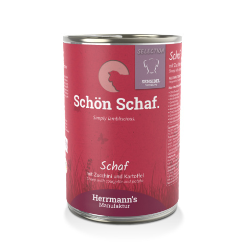 HERRMANN'S Selection Sensitive Dog Schaf - baranina z cukinią (400g) - karma mokra