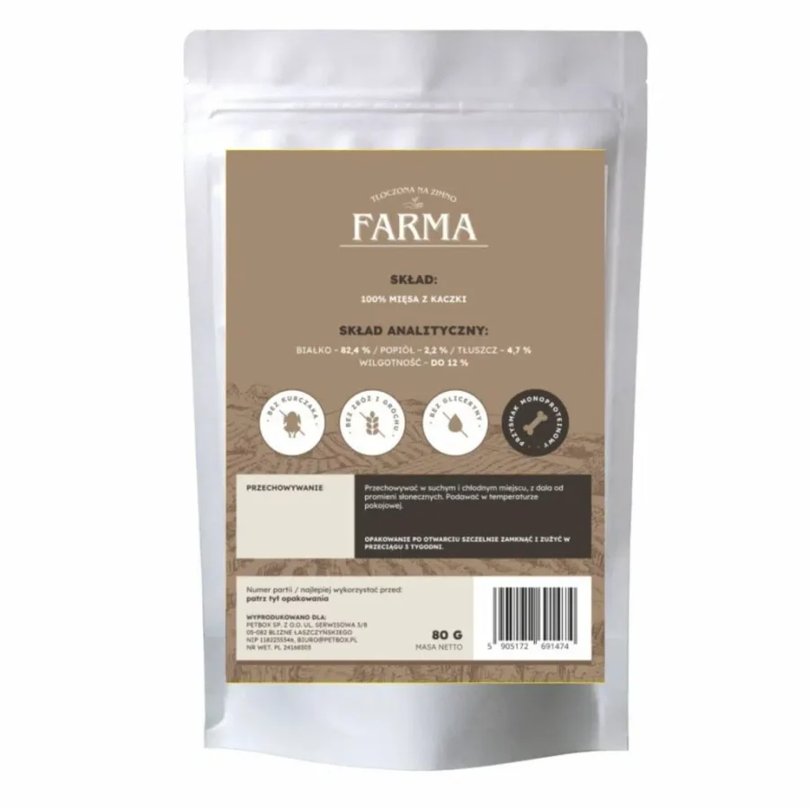 Farma Suszone Paski z Kaczki 80g