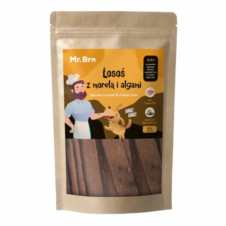 Mr. Bro Strips Łosoś z Morelą i Algami 80g