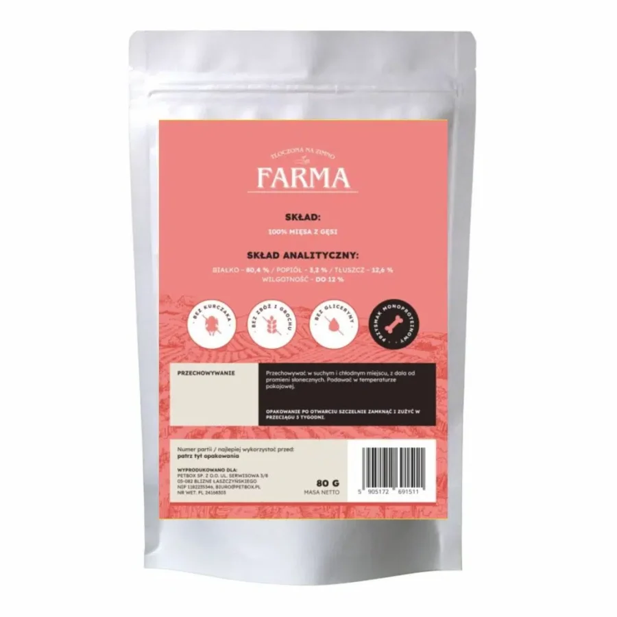 Farma Suszone Paski z Gęsiny 80g