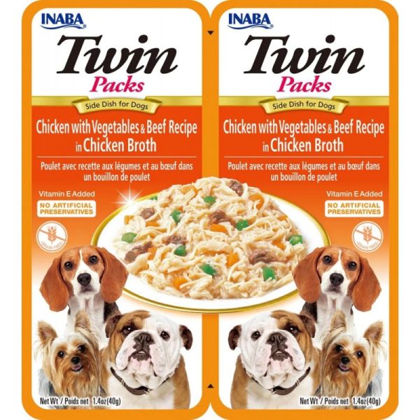 INABA Dog Churu Twin Beef and Vegetables 2x 40g