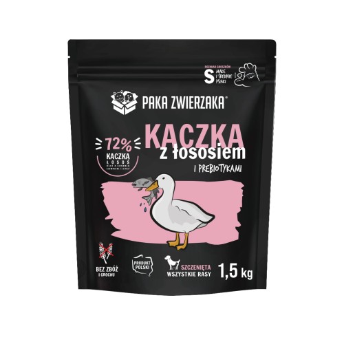 Karma sucha Kaczka z łososiem PUPPY 1,5kg