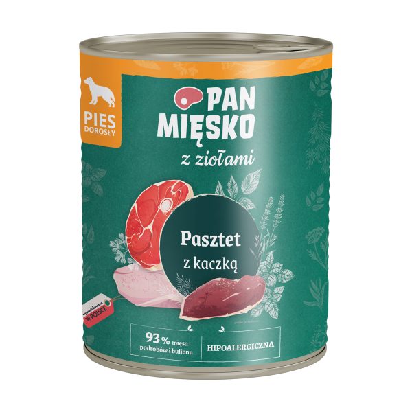 Karma mokra dla psa Pan Mięsko z Ziołami Pasztet z kaczką 800 g