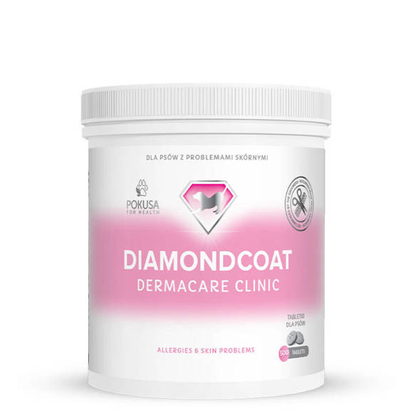 POKUSA DiamondCoat Dermacare Clinic - tabletki na poprawę kondycji szaty, 500 tabletek