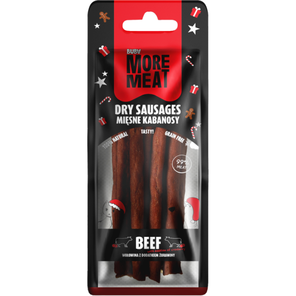 BUBAlicious More Meat XMAS kabanosy 70g wołowina z żurawiną