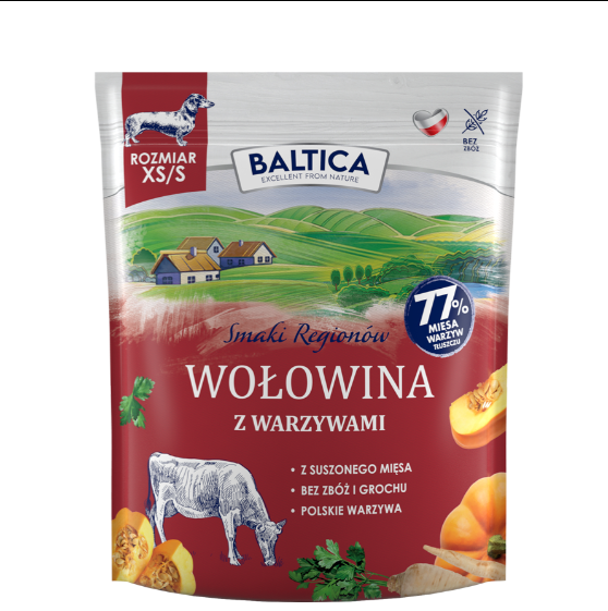 BALTICA Karma wołowina xs/s 1kg