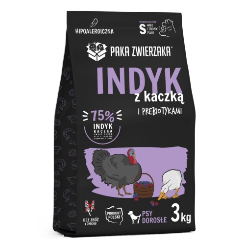 PAKA ZWIERZAKA Karma sucha Indyk z kaczką "S" 3 kg