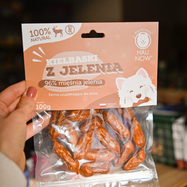 HAU NOW Kiełbaski z jelenia - przysmaki dla psa