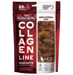 WIEJSKA ZAGRODA Collagen Line Kolagenowe ciasteczka Wołowina- przysmak dla psa - 100g