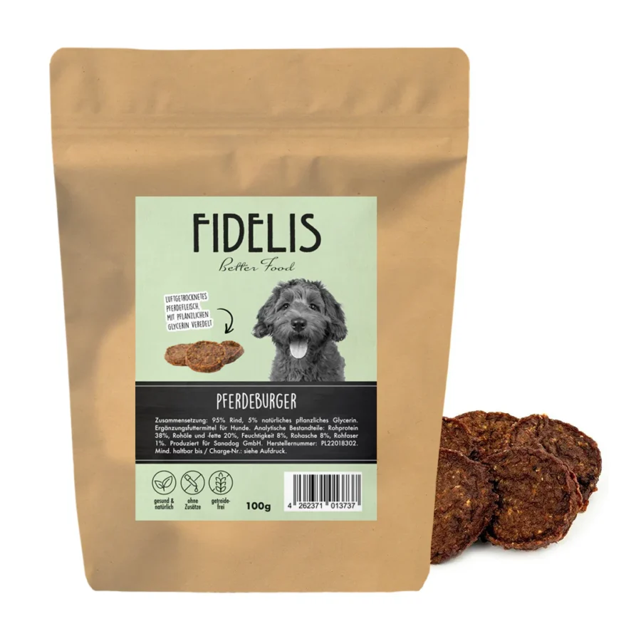 FIDELIS Burger z koniny (100g) - przysmak dla psa