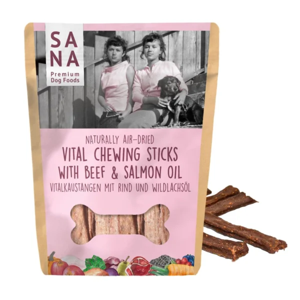 SANADOG Dental Vital Sticks - Pałeczki do żucia z Wołowiną i Olejem z Łososia 150g