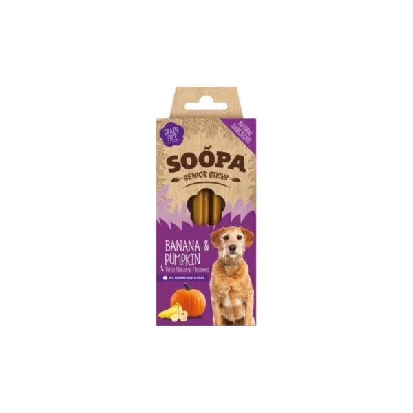 SOOPA Senior Dental Sticks – Banan, Dynia, Siemię Lniane (100g)