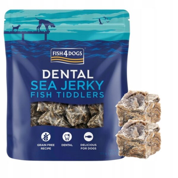 Fish4Dogs Sea Jerky Fish Tiddlers - dentystyczny przysmak ze skóry ryby 115g