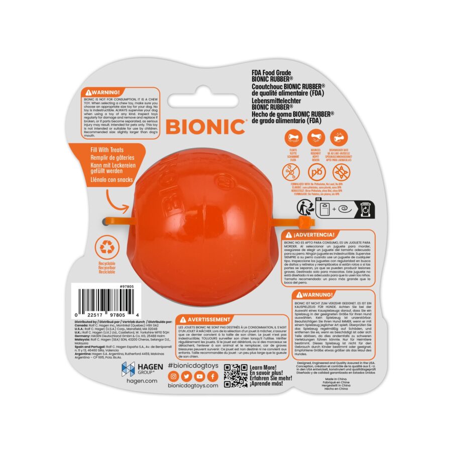 BIONIC Piłka, gryzak, dla psa, M, 6,7 cm