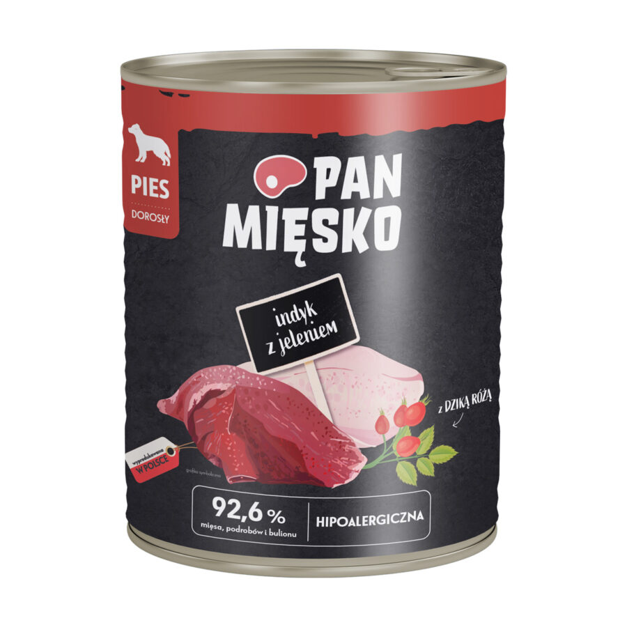 Pan Mięsko Karma mokra dla psa Indyk z jeleniem 800 g