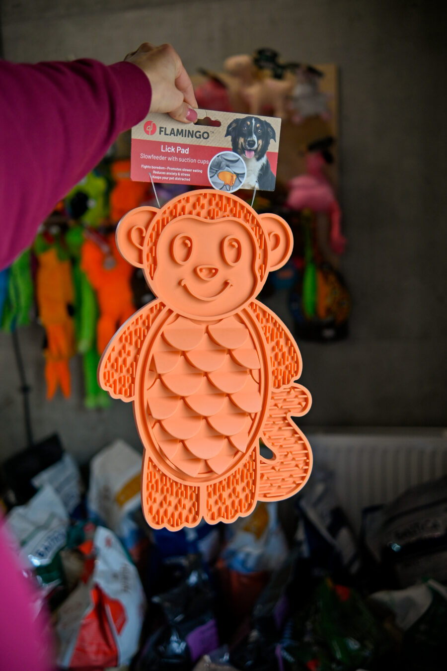 Flamingo Mata do lizania Lick Pad Sumu Małpka pomarańczowa