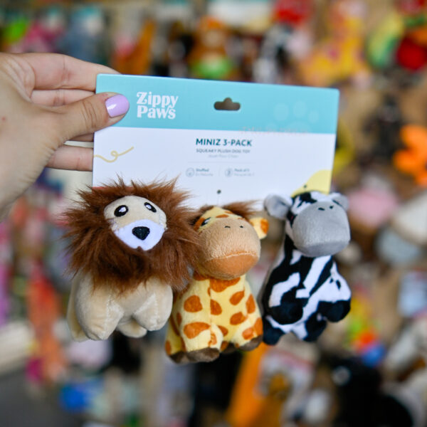 ZIPPYPAWS Miniz 3-pack – Jungle Safari zebra, lew i żyrafa
