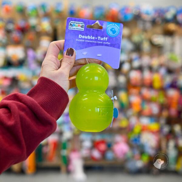 OUTWARD HOUND DOUBLE TUFF GREEN LARGE Interaktywna zabawka zielona