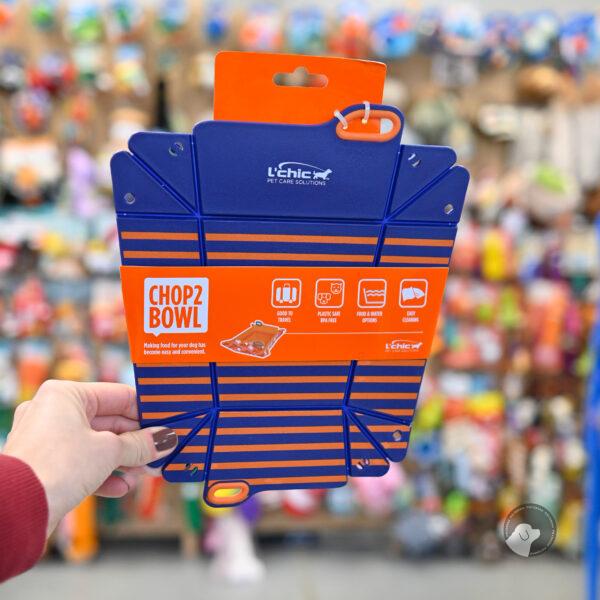 RECOVET Chop2Bowl dark blue/orange - deska do krojenia i miska w jednym