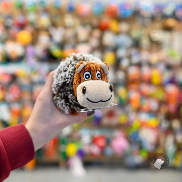 HUNTER ZABAWKA DLA PSA PORI BRĄZOWA 14 cm - piłka z kolcami i piszczałką