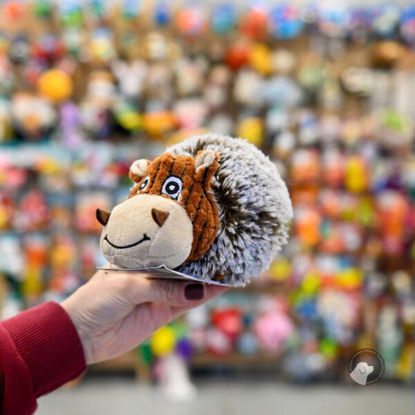 HUNTER ZABAWKA DLA PSA PORI BRĄZOWA 18 cm - piłka z kolcami i piszczałką