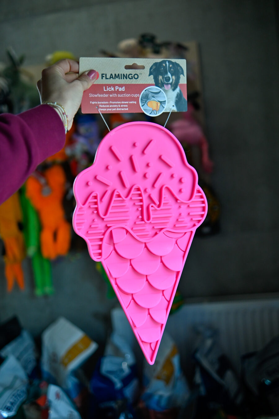 Flamingo Mata do lizania Lick Pad Bubu lody rożek różowy